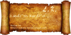 Labáth Karád névjegykártya